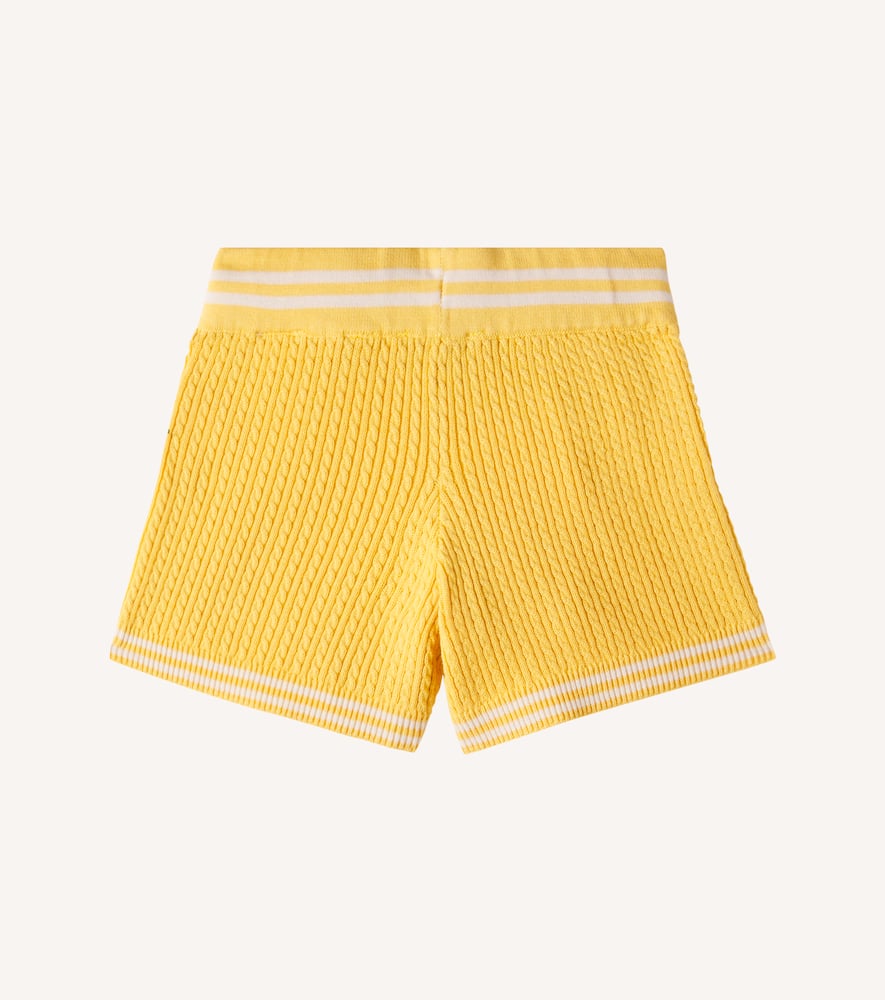 Cable-knit cotton shorts