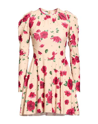 Woman Mini dress Beige Size 4 Polyester, Elastane