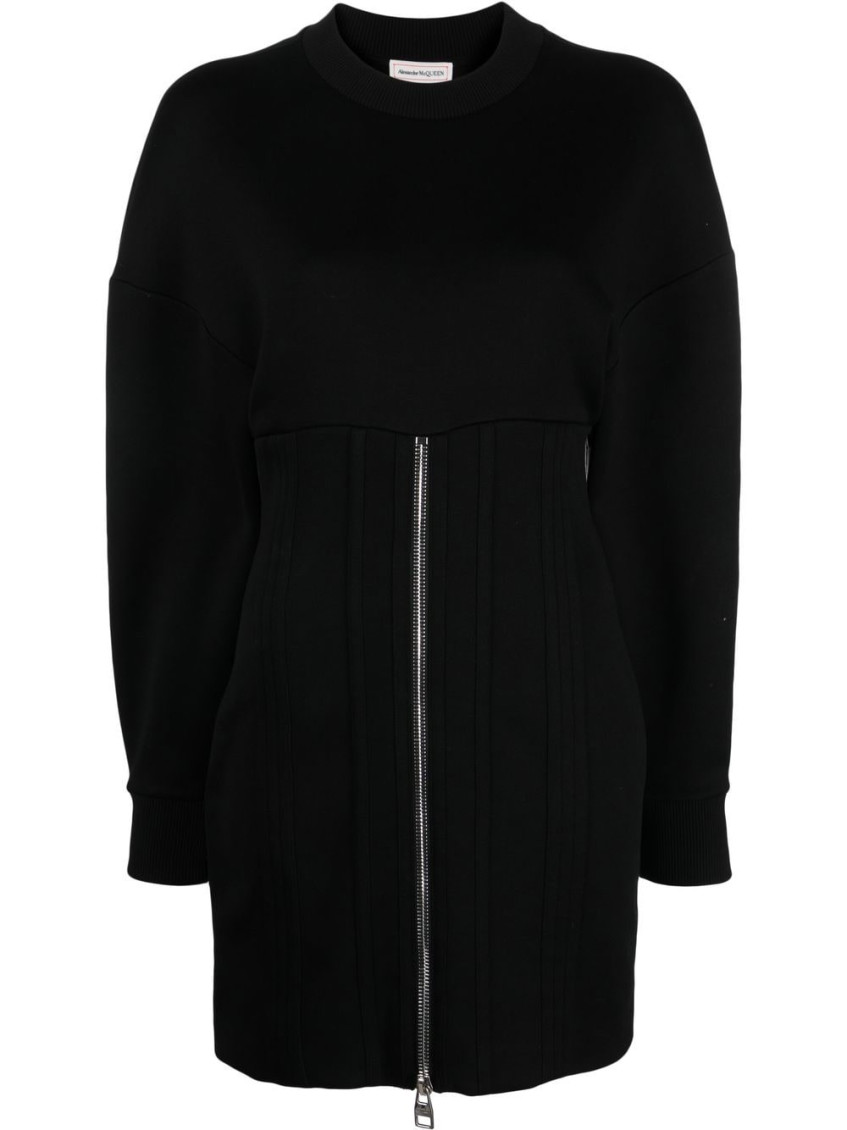 Zip-detail mini dress