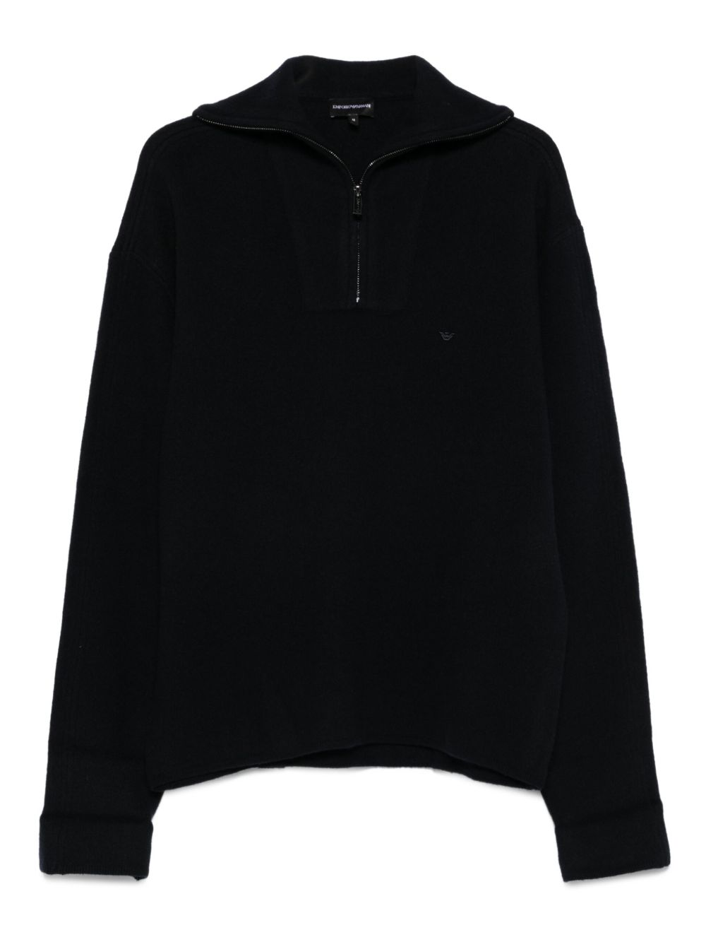 Half-Zip Wool Sweater — Black