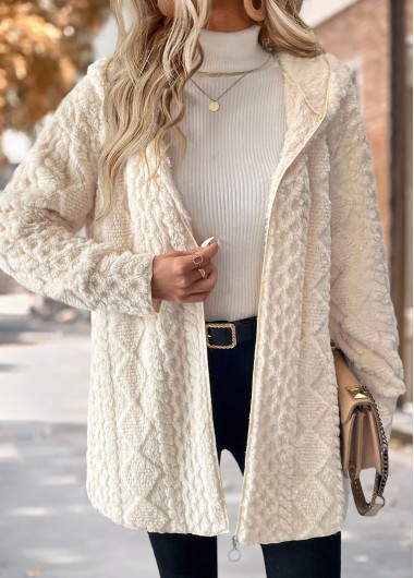 Modlily Light Pink Tummy Coverage Long Sleeve Hooded Coat