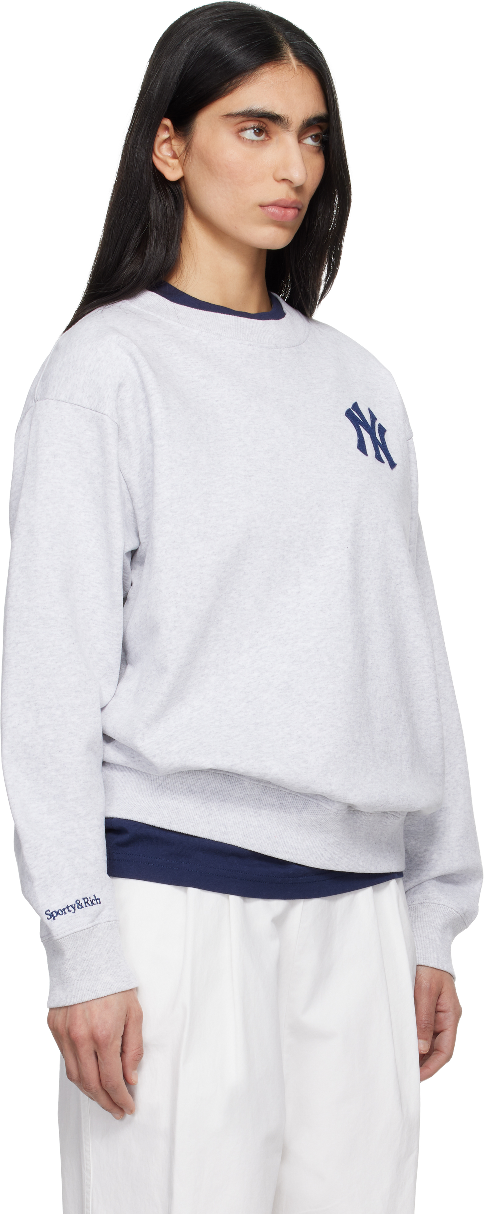 Gray '47 Edition Heritage Yankees Serif Sweatshirt