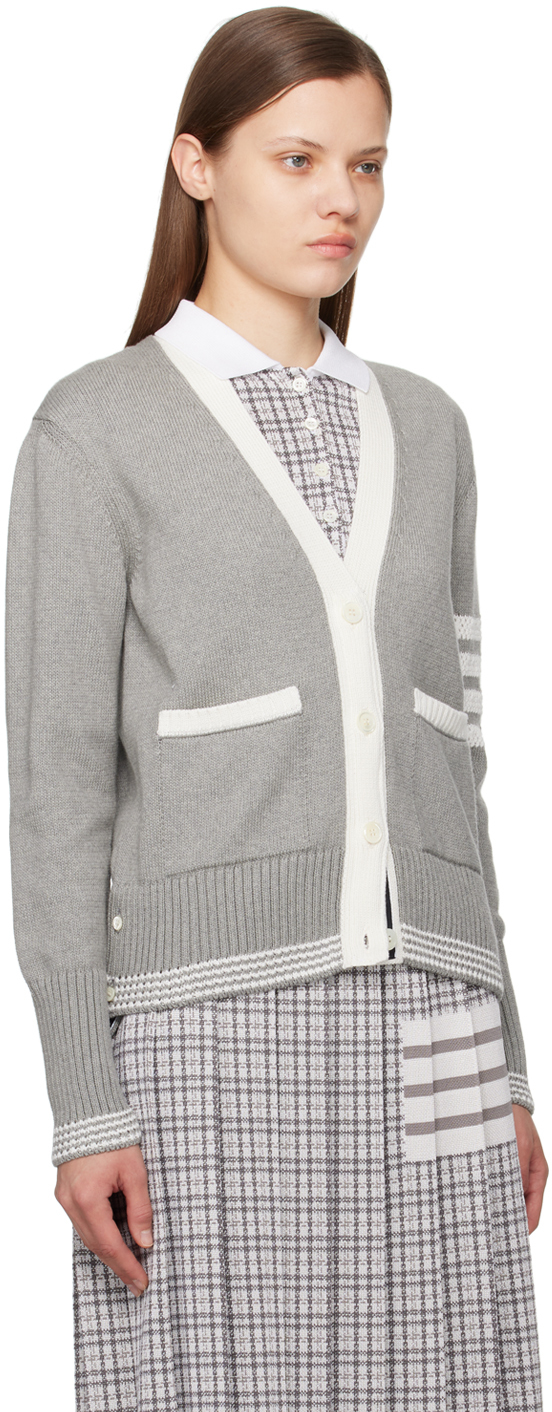 Thom Browne Gray 4-Bar Cardigan
