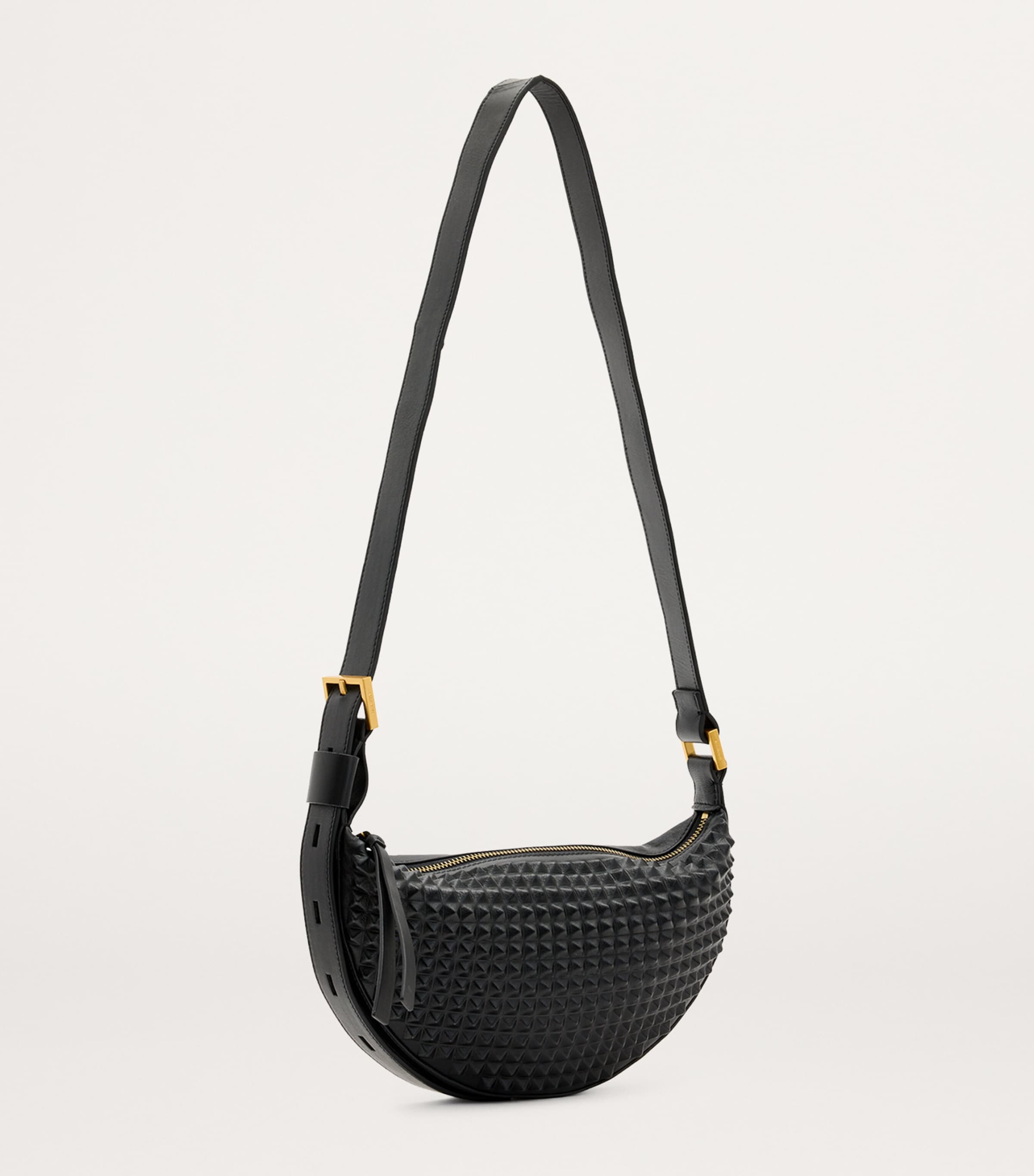 Studded Half Moon Cross-Body Bag