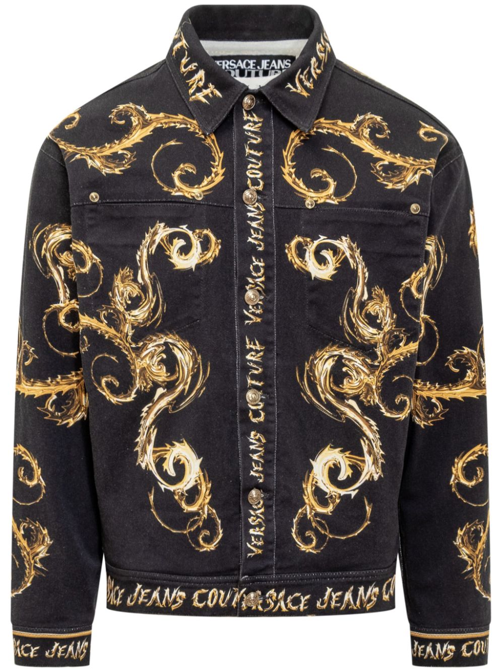 Barocco-print jacket - Black