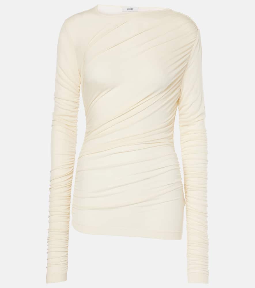 Agolde Tania ruched jersey top