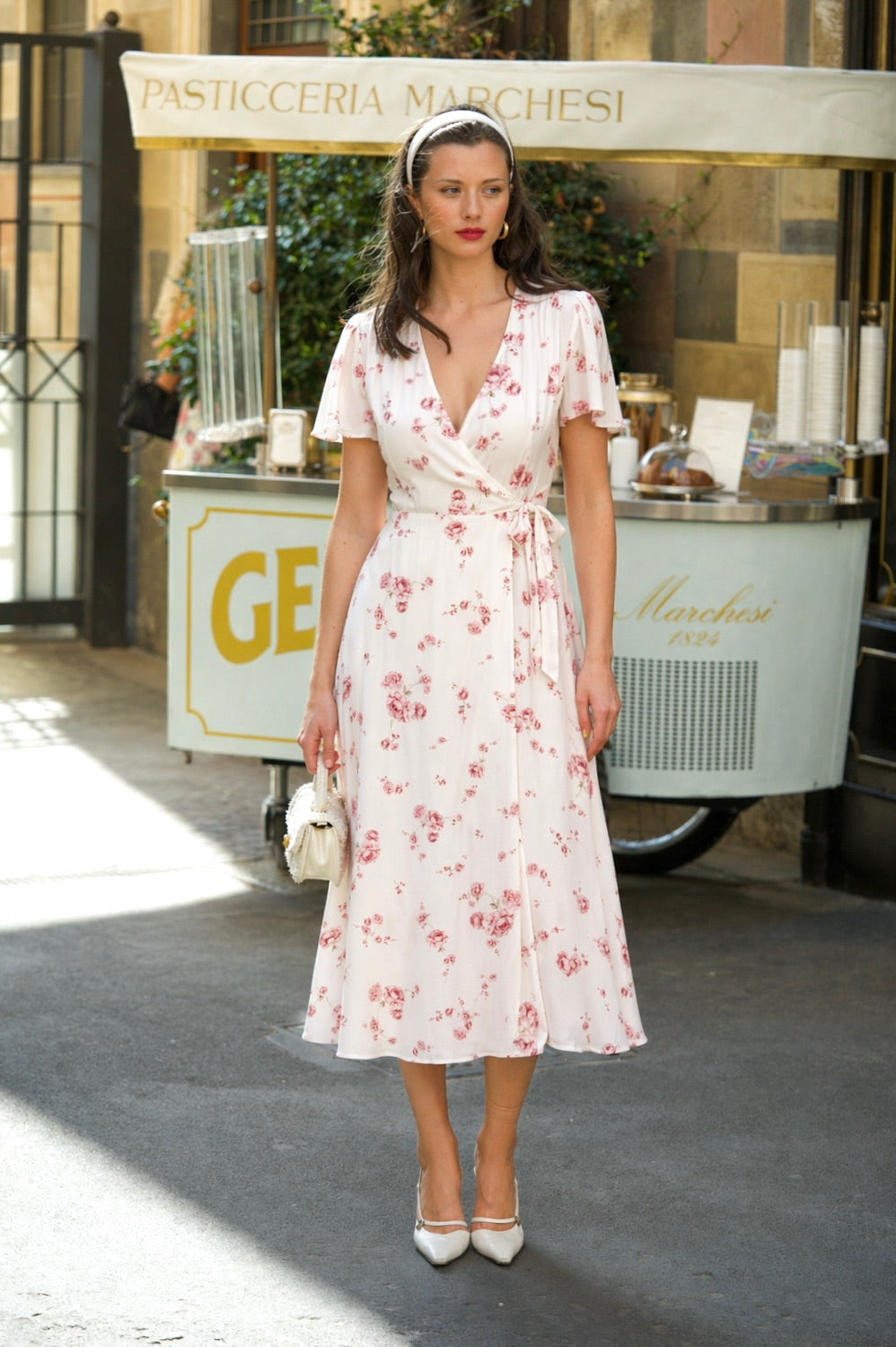 Cream Wrap Dress Arlette