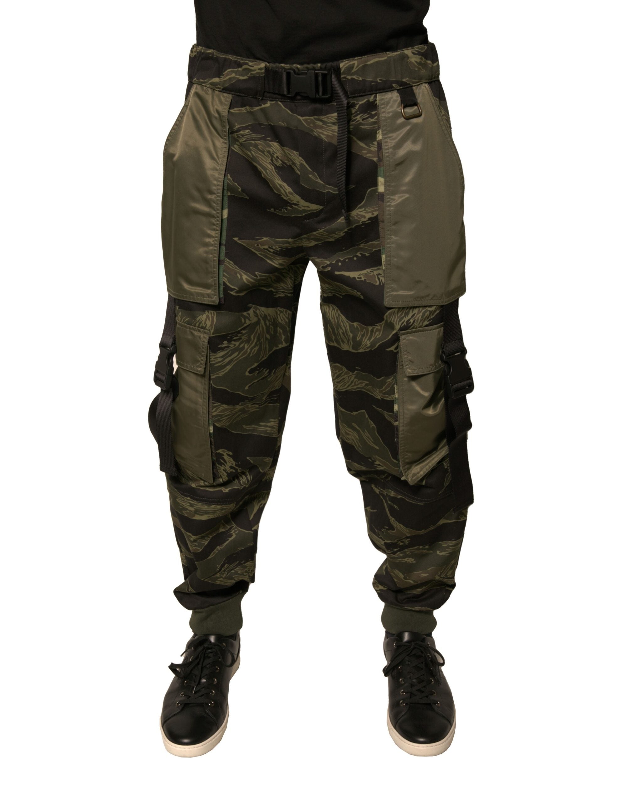 Tiger-Stripe Cargo Cargo Pants — Green