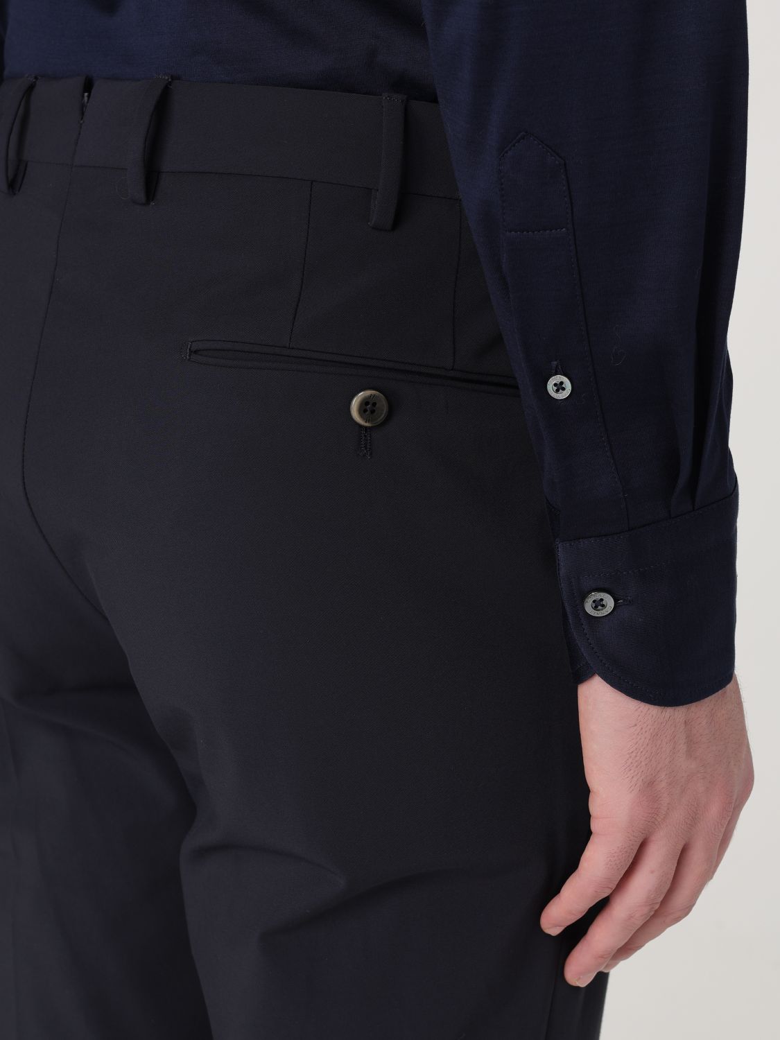 Pull-tab detail straight-leg trousers - Neutrals