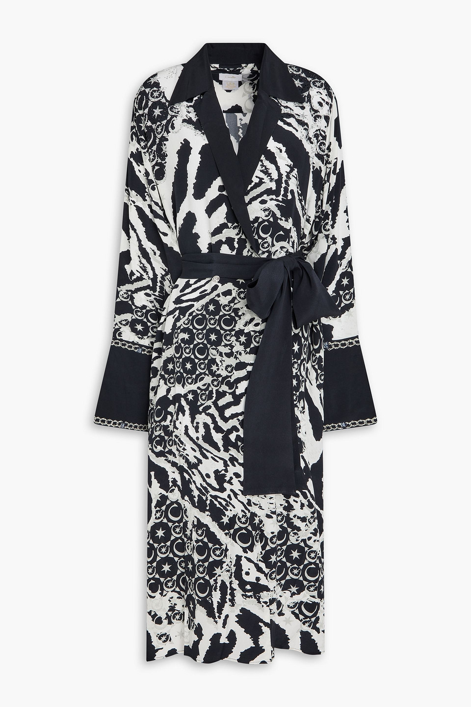 Camilla - Embellished printed silk crepe de chine coat - Animal print - L