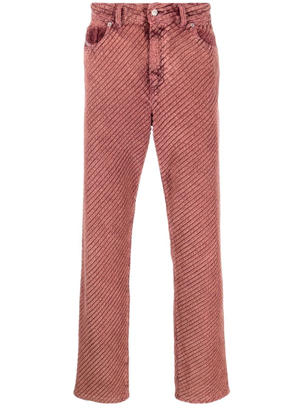 Corduroy straight-leg trousers - Pink