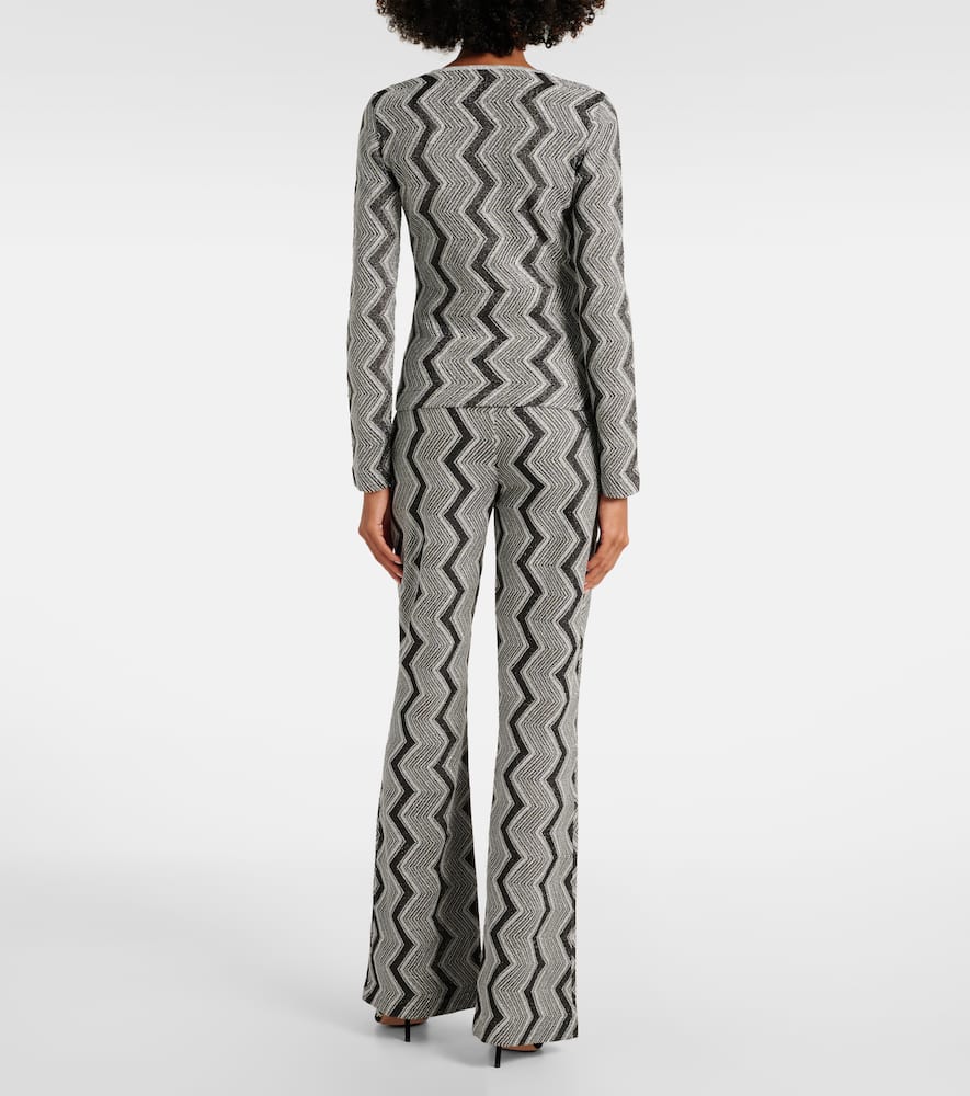 Zig Zag metallic knit sweater