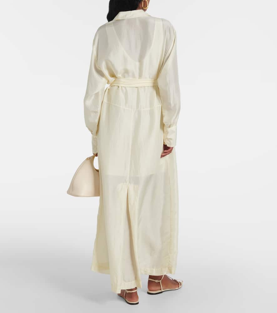 Belted silk shirtdress