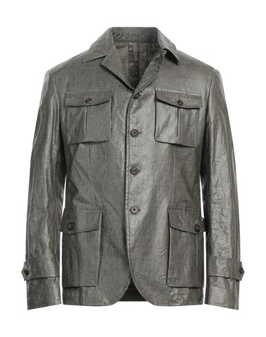 Man Jacket Military green Size 40 Linen, Polyurethane
