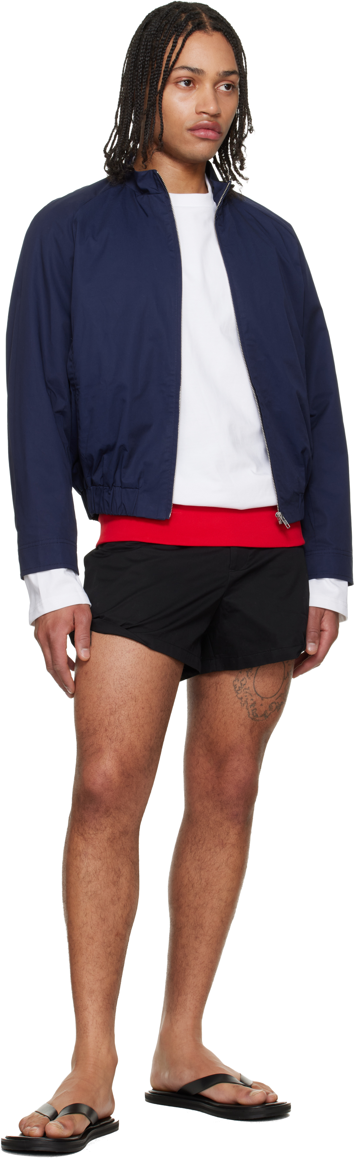 Black Rolled-Hem Shorts