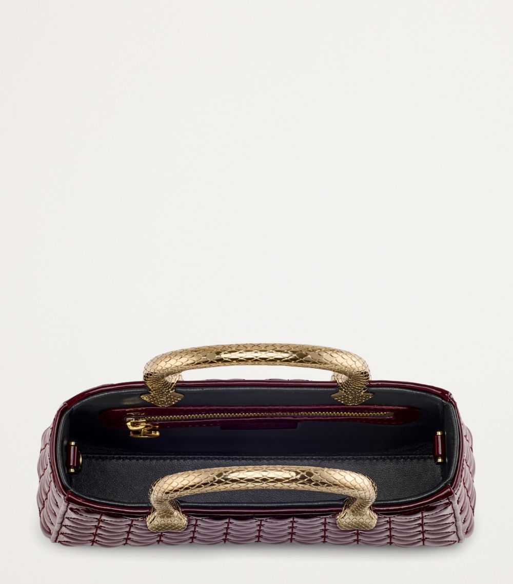 Leather Serpentine Duo Top-Handle Bag