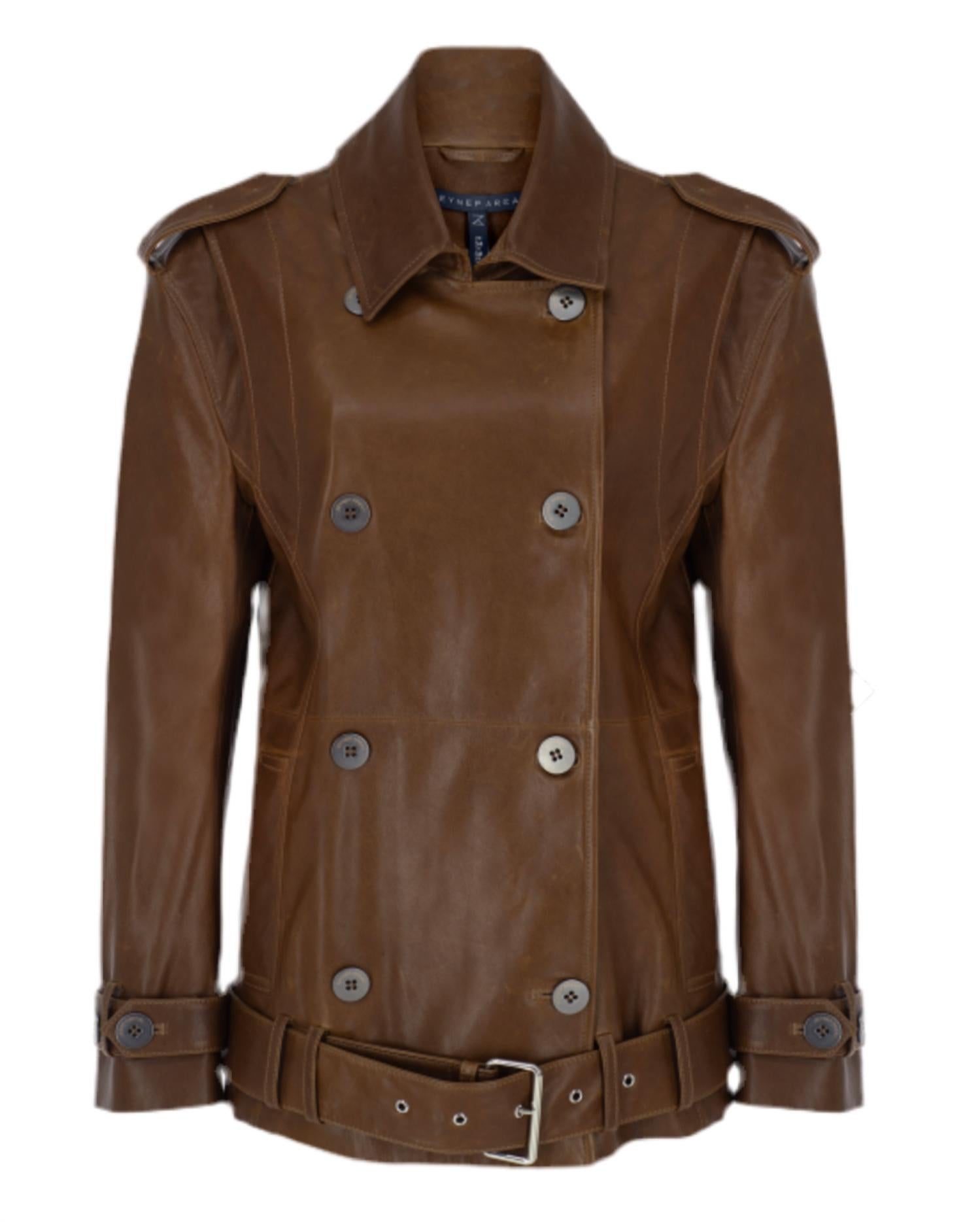 Women's Oversized Leather Biker Jacket In Rust