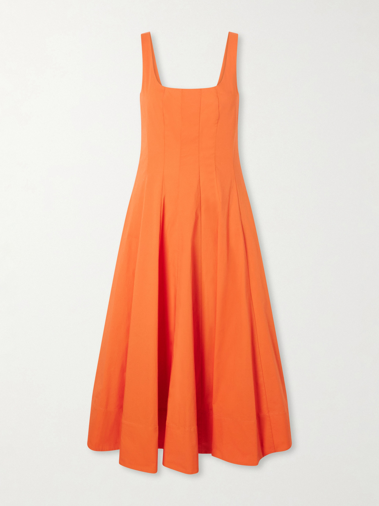 Wells Pleated Cotton-blend Poplin Midi Dress