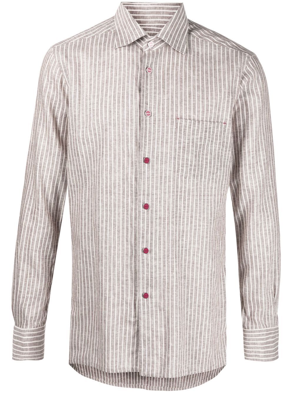 Long-sleeve striped shirt - Brown