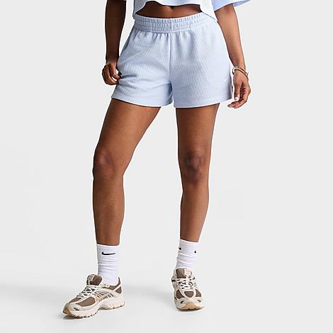 Women's Sportswear Chill Waffle Loose Mid-Rise Shorts in Hydrogen Blue/Sail