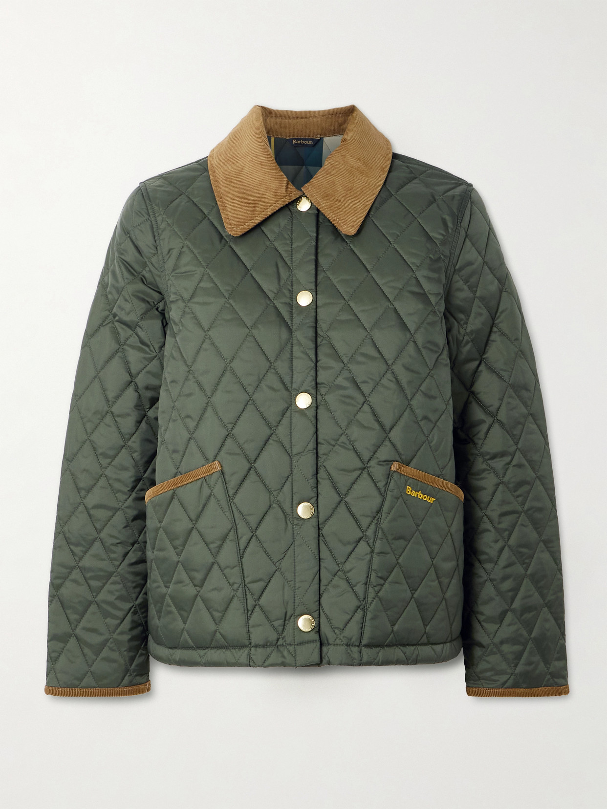Liddesdal Corduroy-trimmed Quilted Shell Jacket - Green