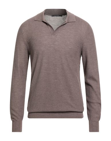 Man Sweater Khaki Size 40 Cashmere, Silk