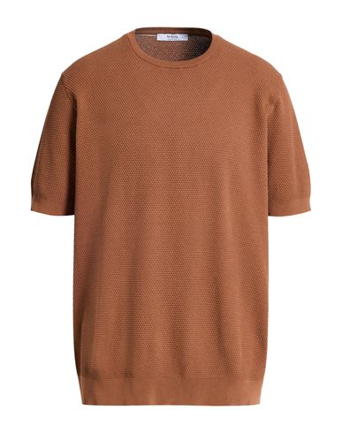 Man Sweater Brown Size 48 Cotton