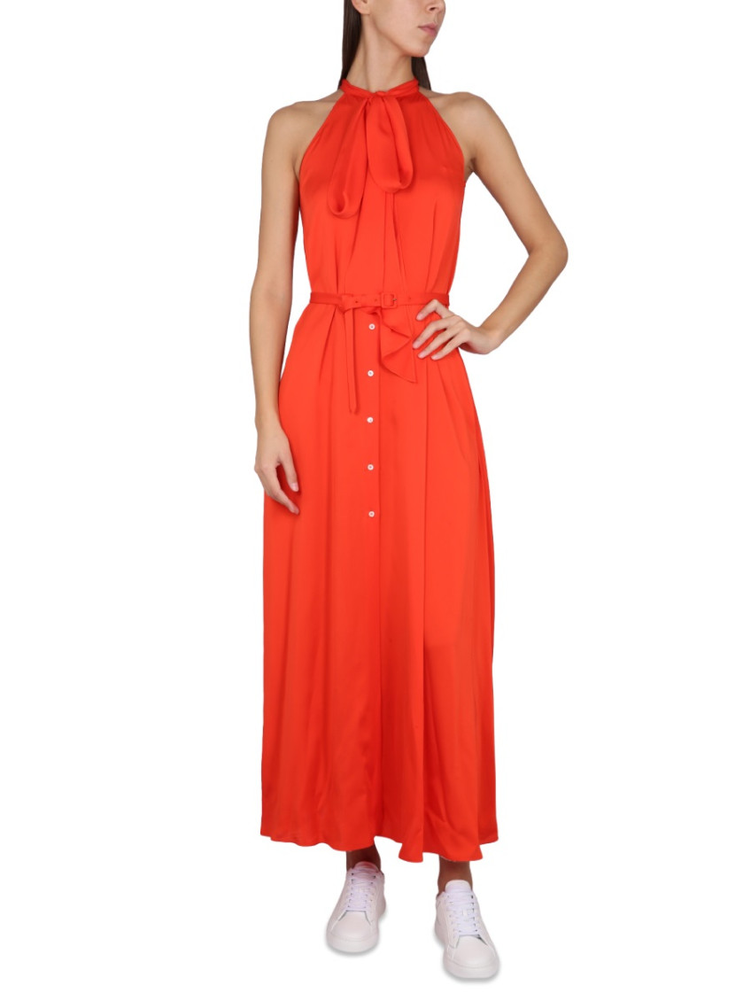 Pussy-bow Silk Shirtdress
