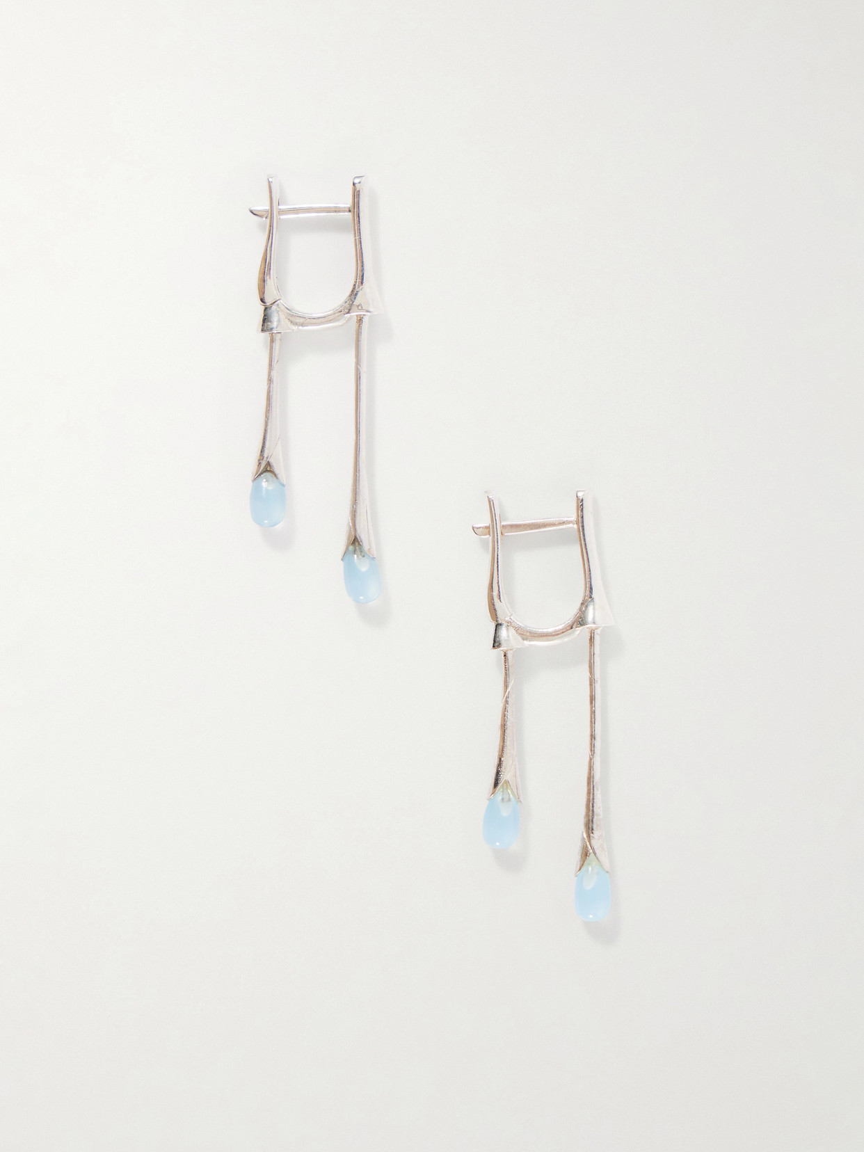 Gocciola Sterling Silver And Chalcedony Hoop Earrings - One size