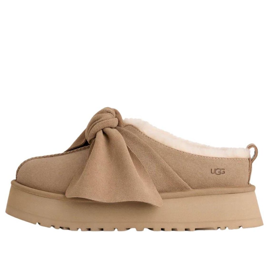 (WMNS) Platform Slip-On Bow Slipper 'Sand'