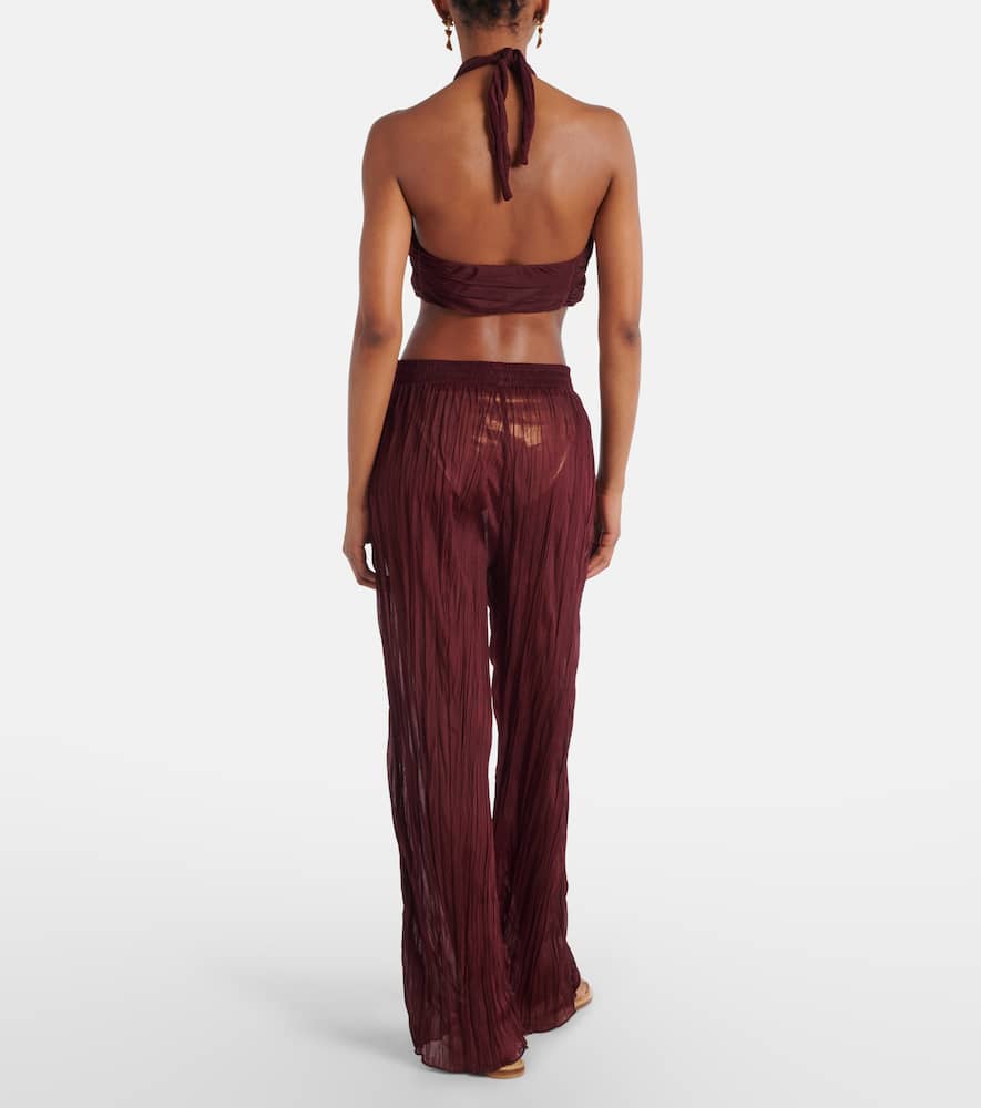 Amaya sheer wide-leg pants