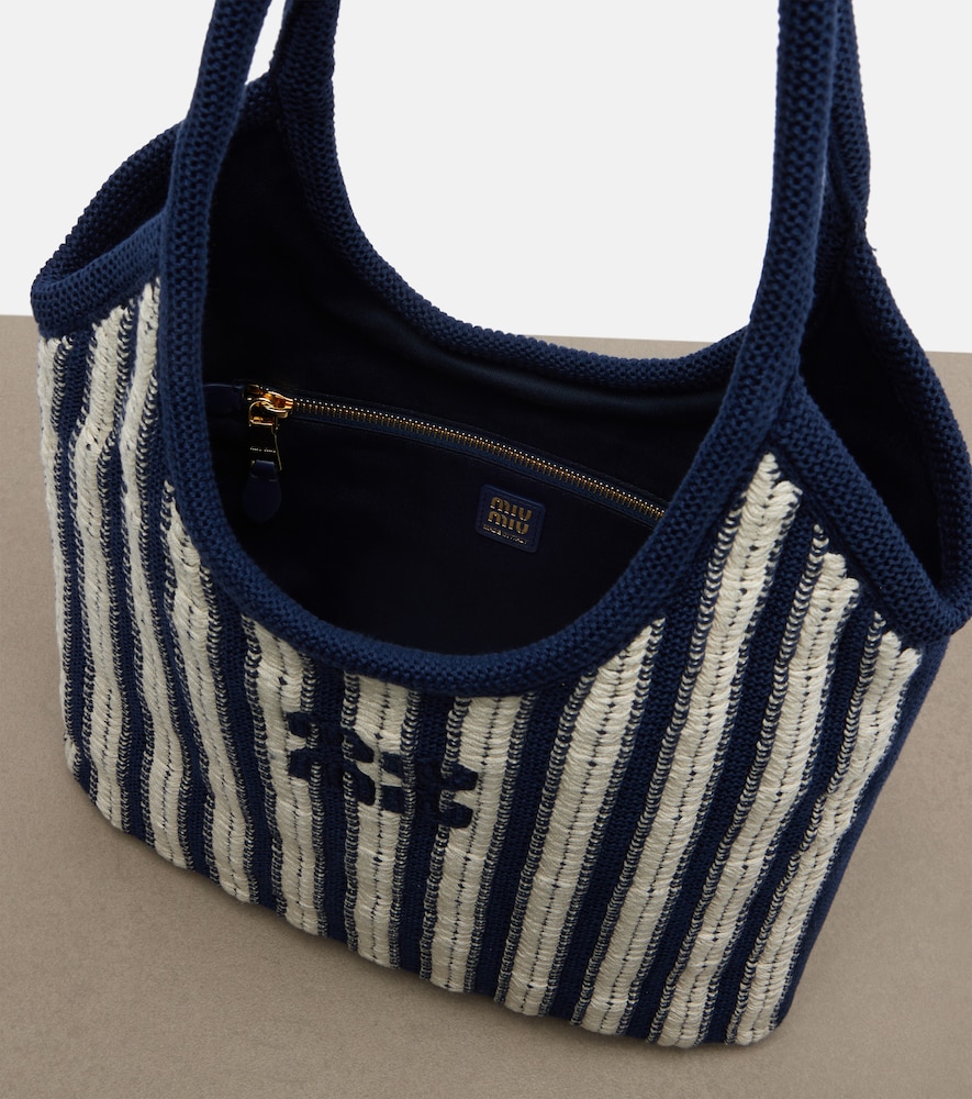 Ivy Medium striped crochet shopper