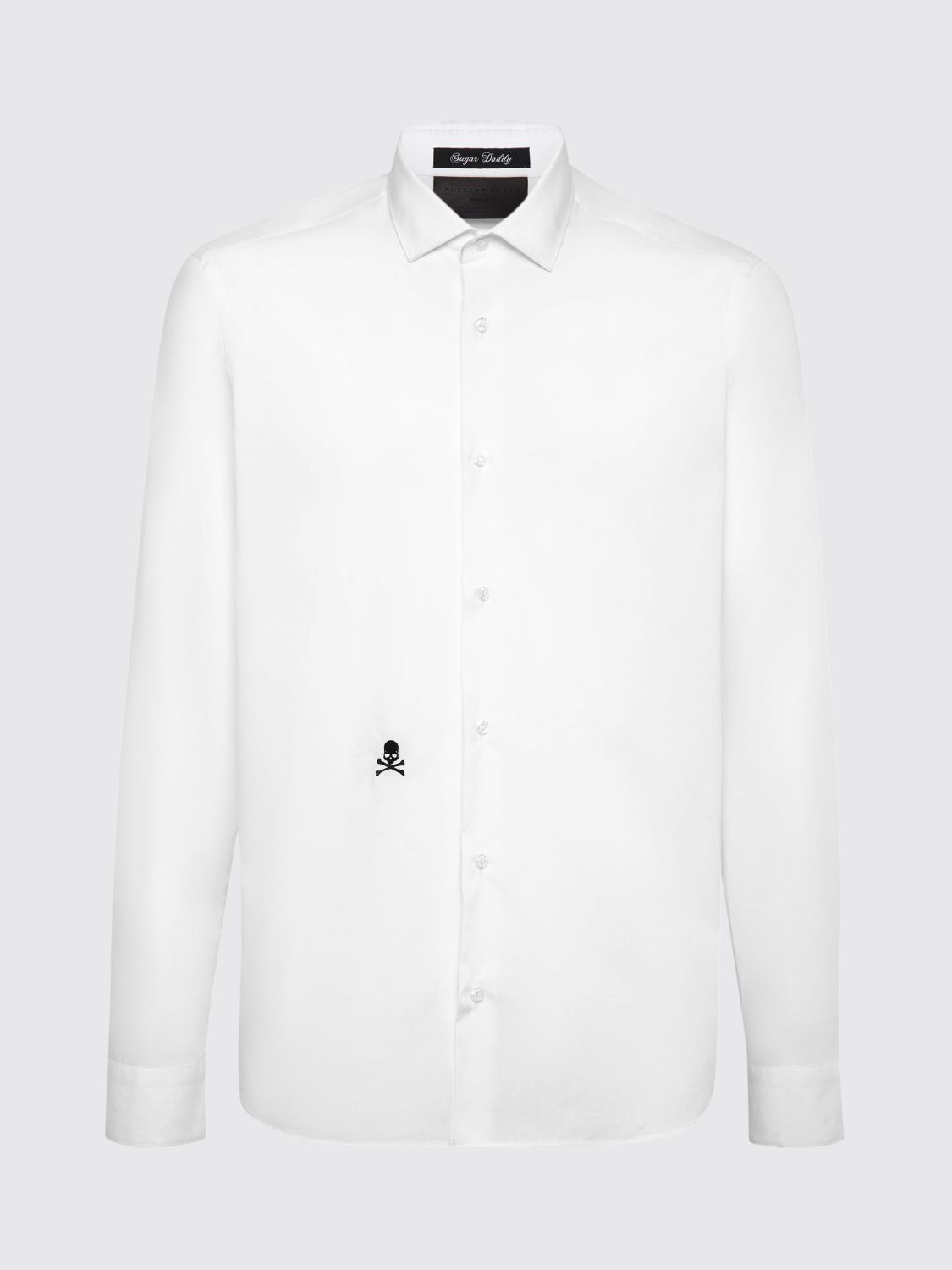 Embroidered skull cotton shirt - White