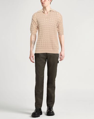 Man Sweater Sand Size M Linen, Cotton