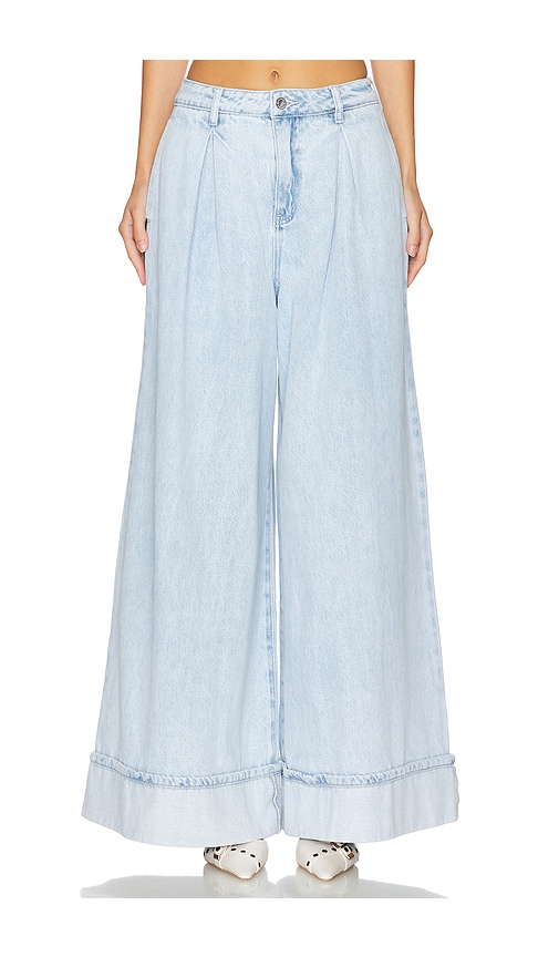 WeWoreWhat Pleated Wide Leg Jeans in Denim-Light.  29. Also in 24, 25