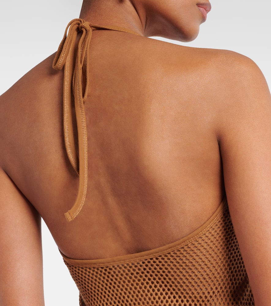 Courrèges Sheer cotton mesh midi dress