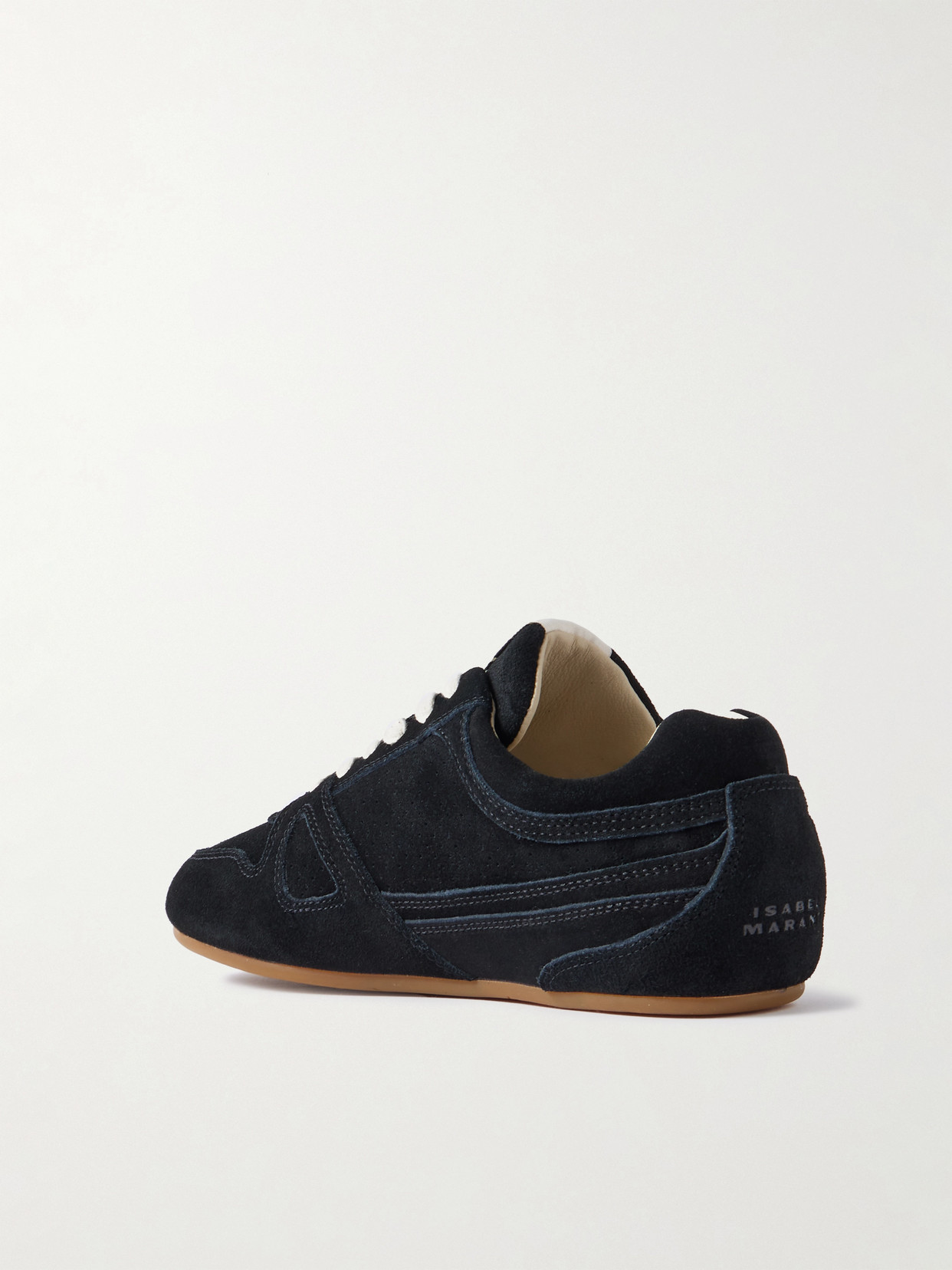 Senny Perforated Suede Sneakers - Black