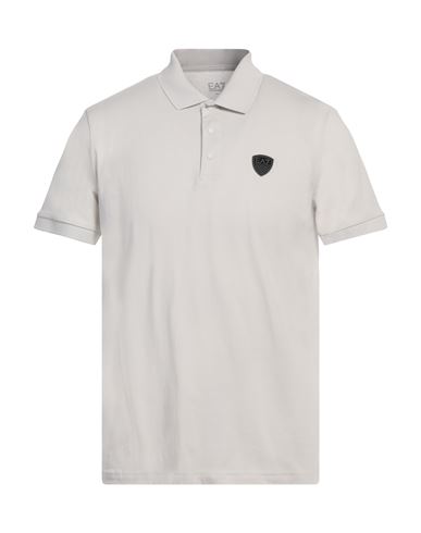 Ea7 Man Polo shirt Light grey Size XXL Cotton