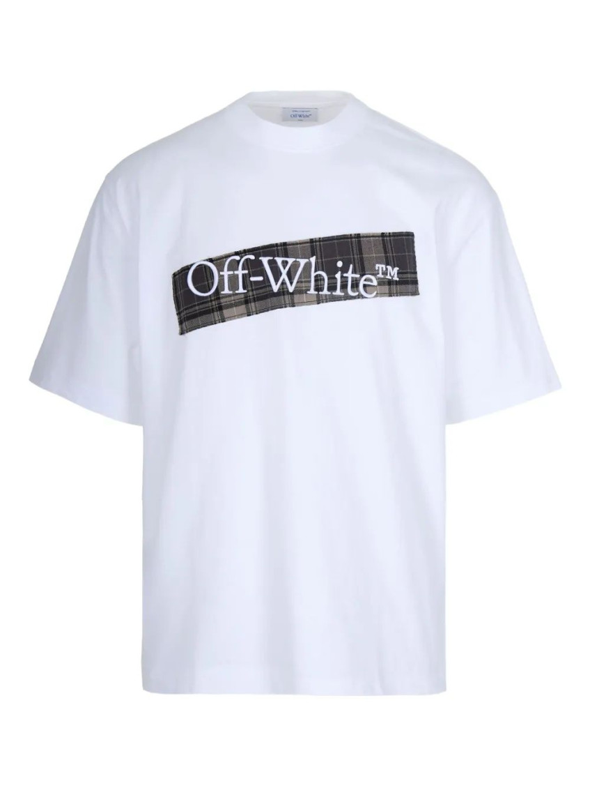 White T-Shirt With Scottish Logo Patch