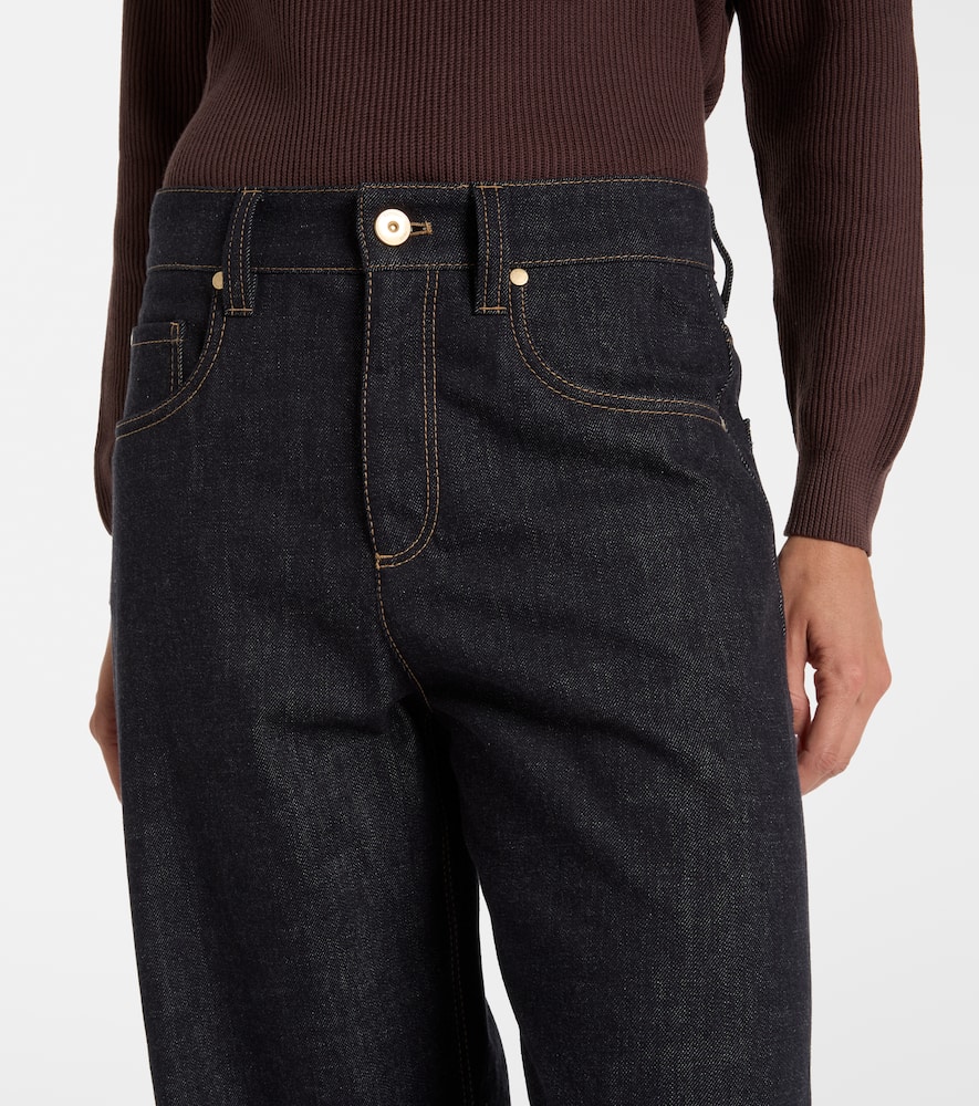 Mid-rise wide-leg jeans
