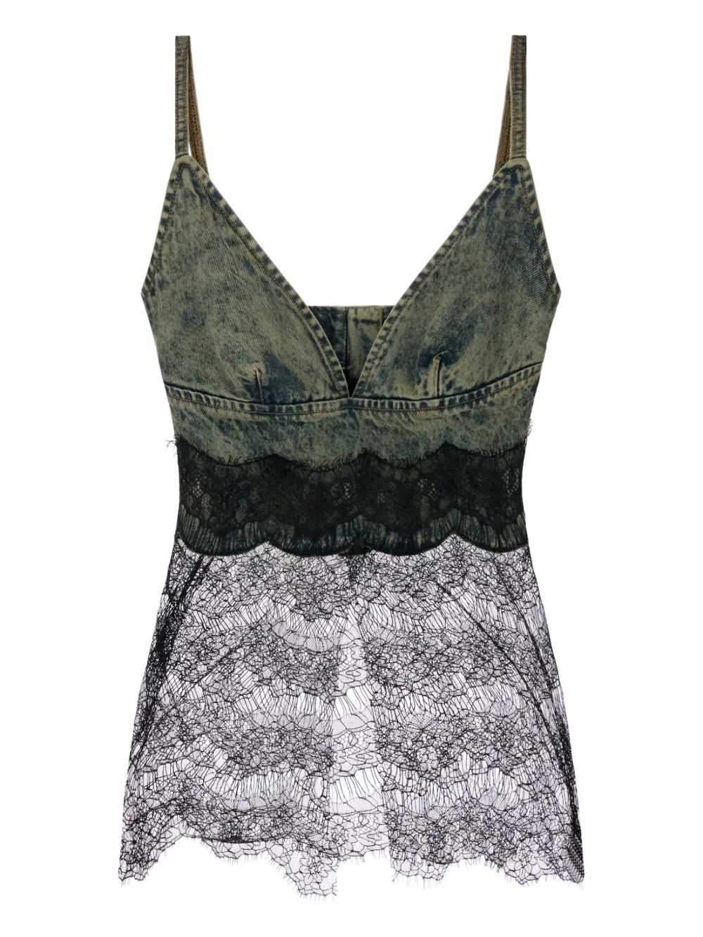 Denim lace top - Blue