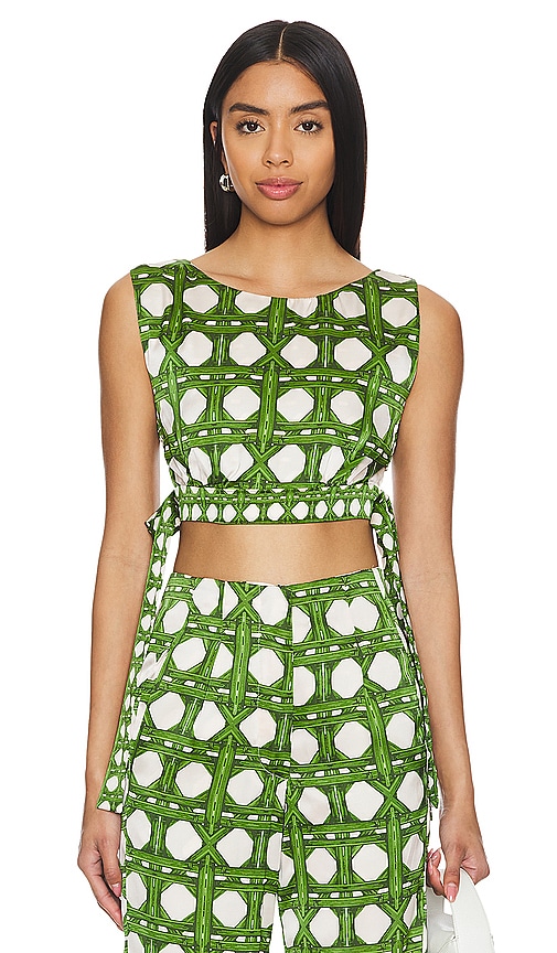 MISA Los Angeles Olena Top in Green. -  XXS also in L, M, S