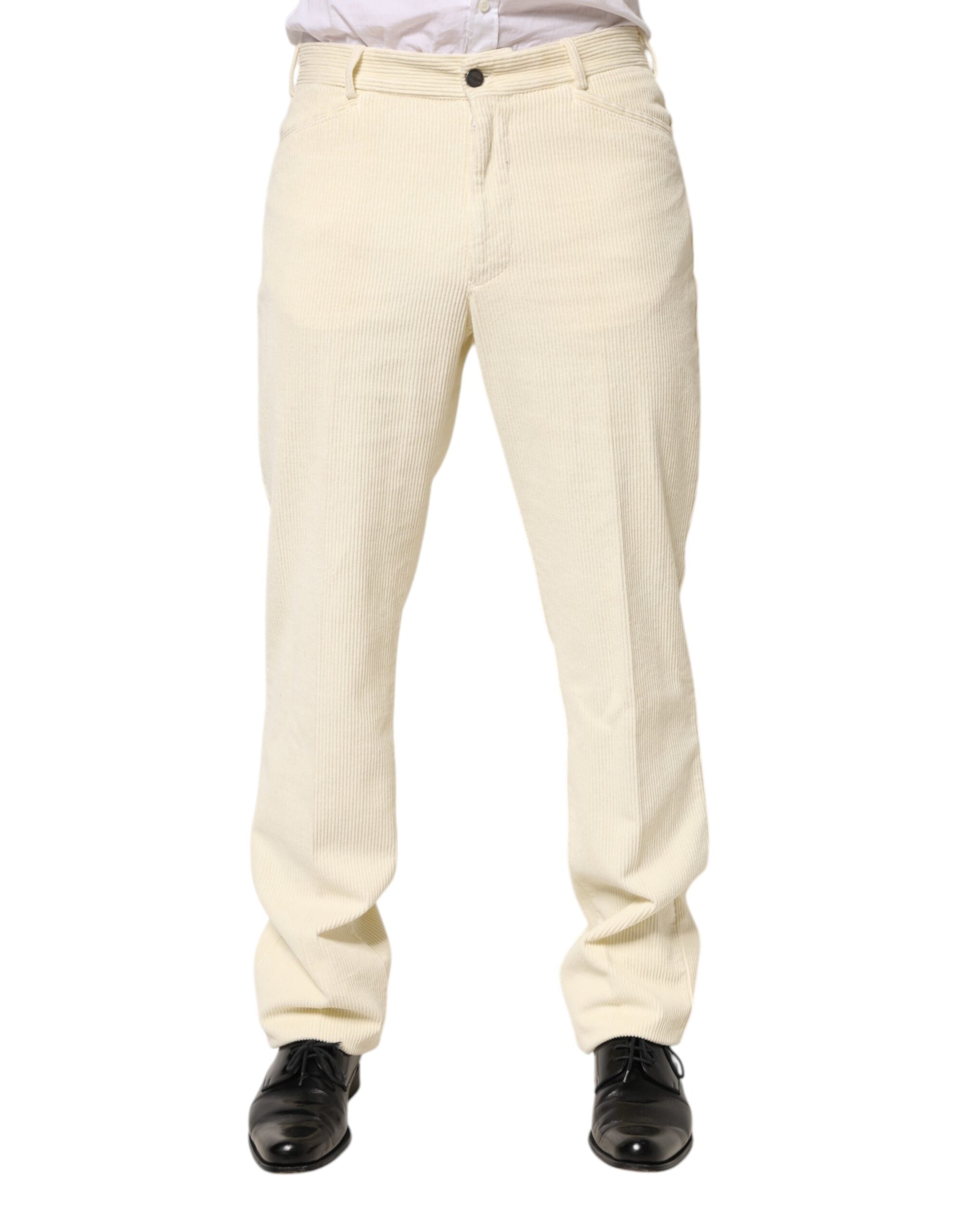 Corduroy Cotton Trousers — Beige