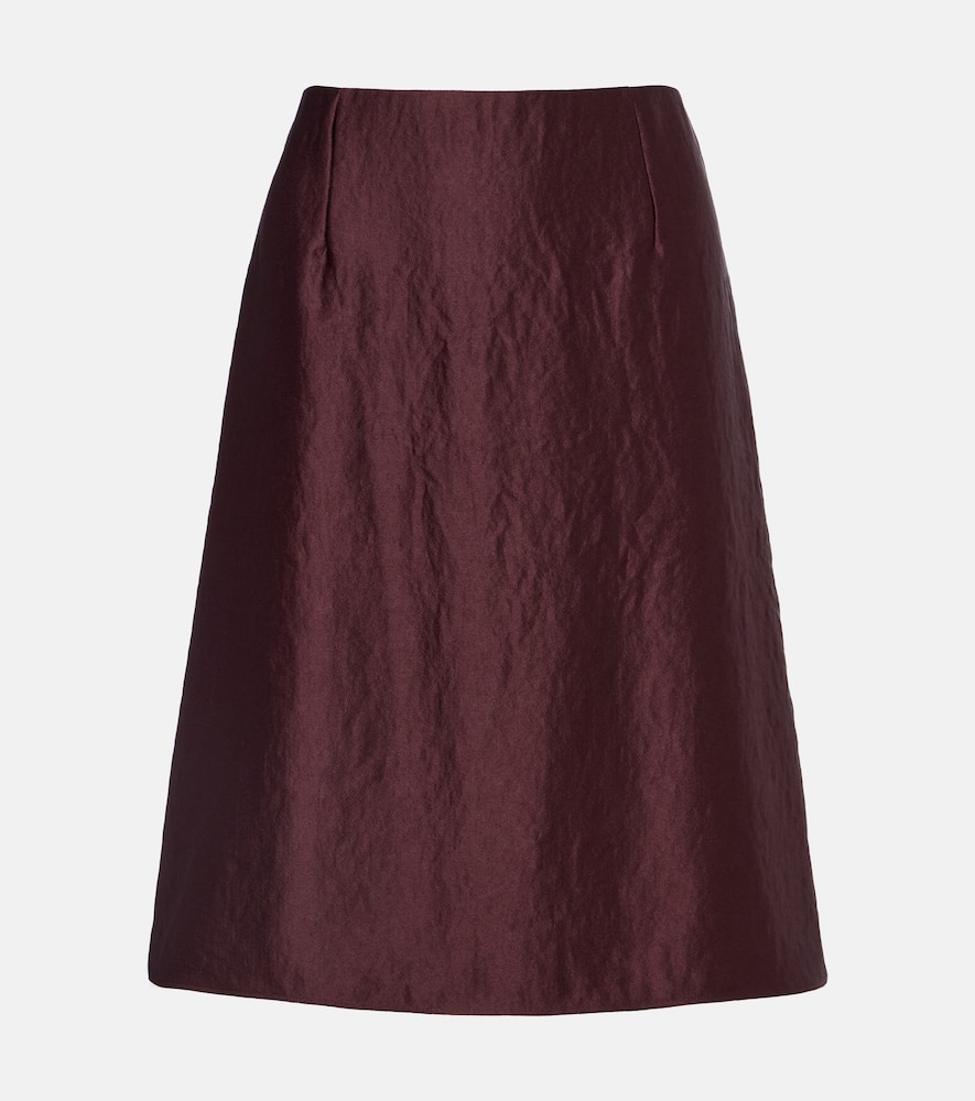 Satin midi skirt