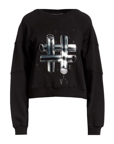 Woman Sweatshirt Black Size L Cotton
