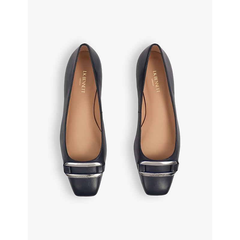Womens Blu-navy Cayden Patent-leather Ballet Flats