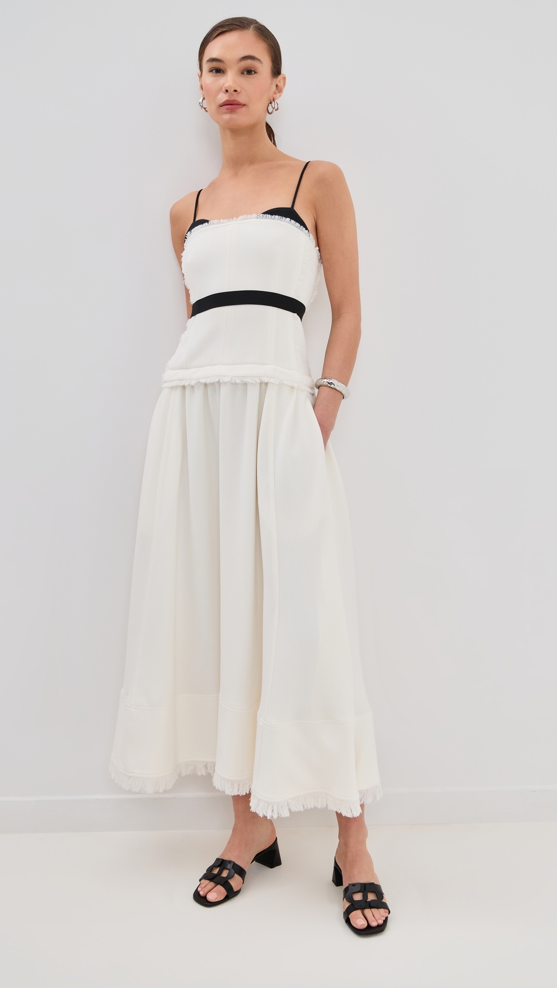 Quinlin Bustier Midi Dress Snow Multi
