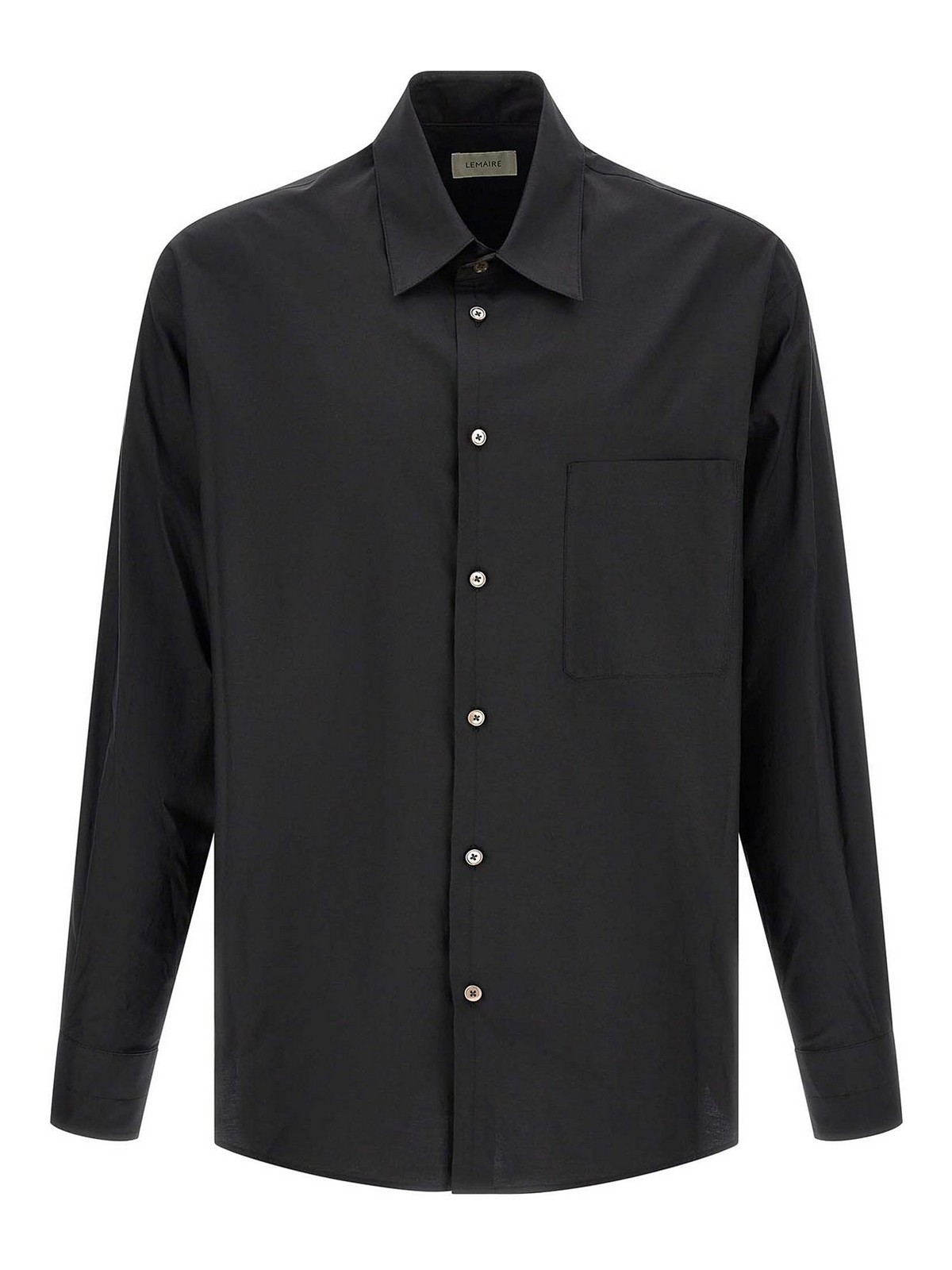 Lemaire - silk cotton shirt button down collar
