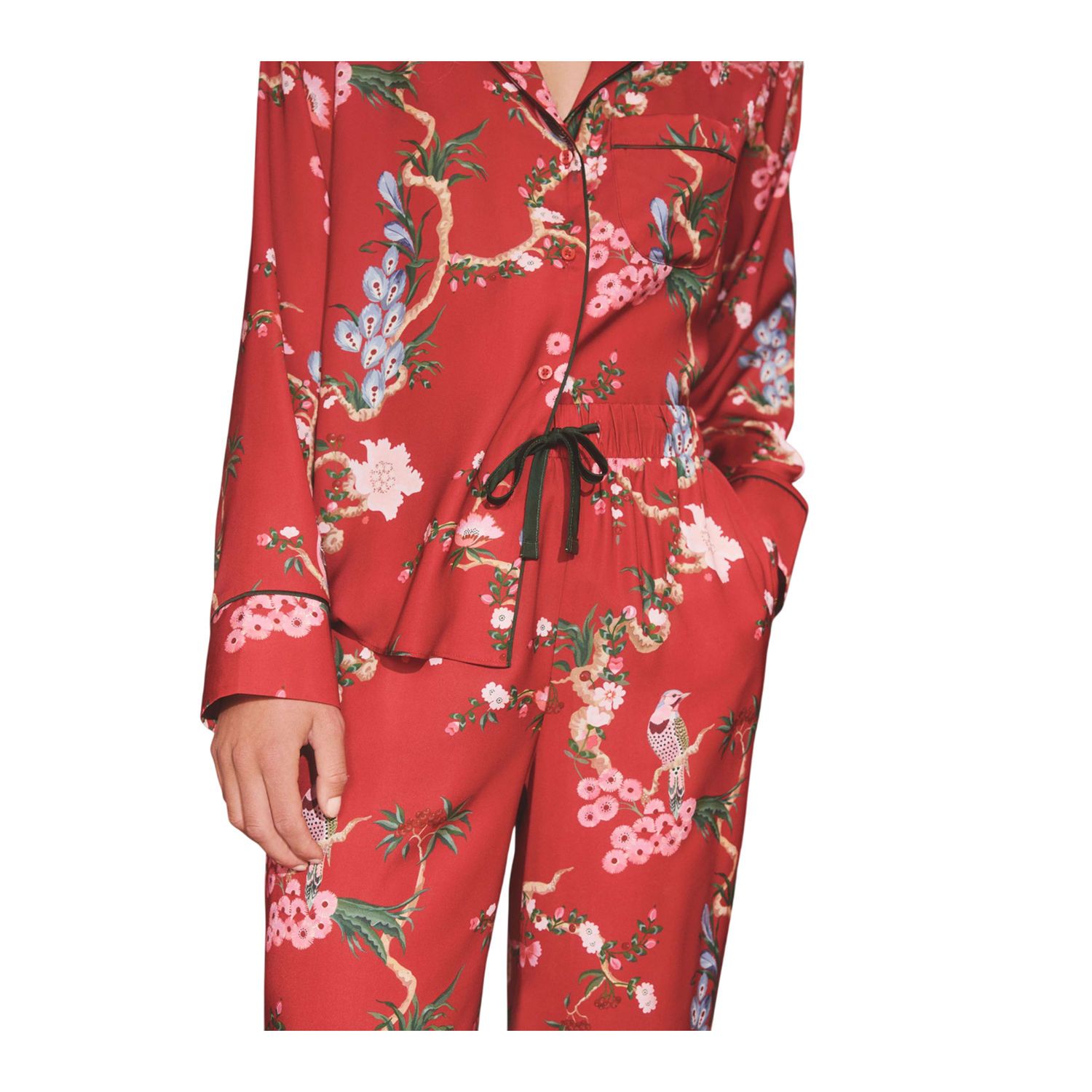 Cath Kidston Women's Bird Button Through Pyjama Set in Red