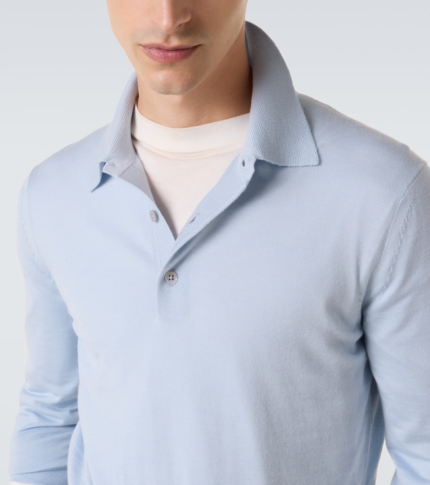 Cashmere and silk polo sweater